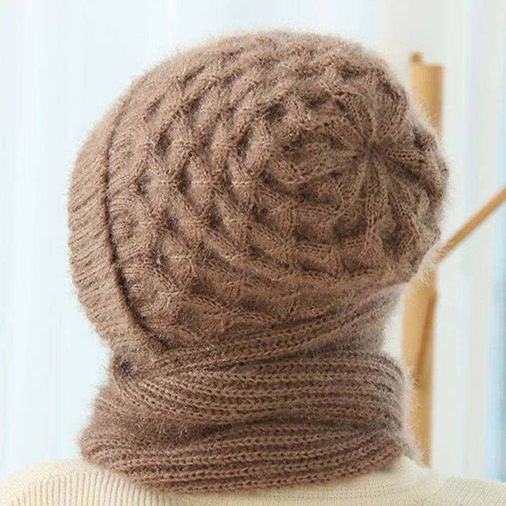 Sciarpa con cappuccio antivento con protezione per le orecchie integrata alla moda e Versatile sciarpa con cappello lavorato a maglia caldo invernale