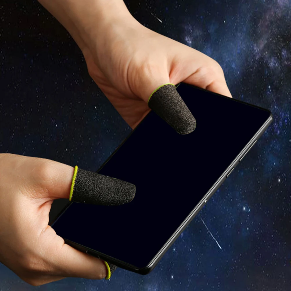 

10pcs Sweat Finger Cots Thumb Gloves Gaming Touch Screen Covers Compatible Elastic Friction Sensitive Game