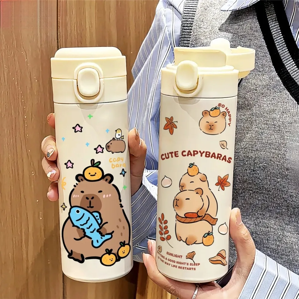 

Kawaii Thermal Water Bottle Cute Stainless Steel Thermos With Filter For Coffee Tea 400ml Thermal Cup BPA Free For Woman Kids