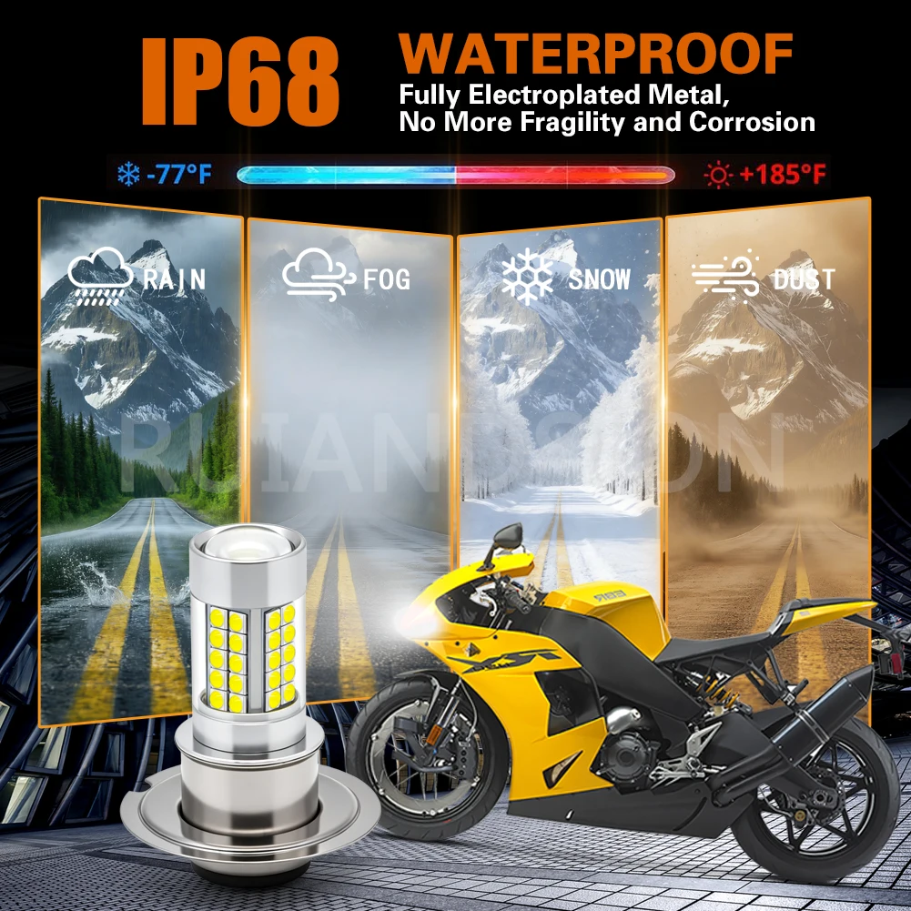 P42D R1 LED Motorcycle Headlight Bulb 6V DC for Dnepr MT9、MT10、MT11 Ural M72、K750 Vintage Three-Wheeler 6000K White Lamp 2Pcs