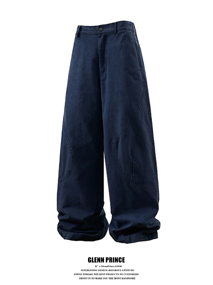 

Мужские джинсы American Sle Workwear: модные, новые, повседневные, прямого кроя, с широкими штанинами, в стиле пэчворк, свободного кроя