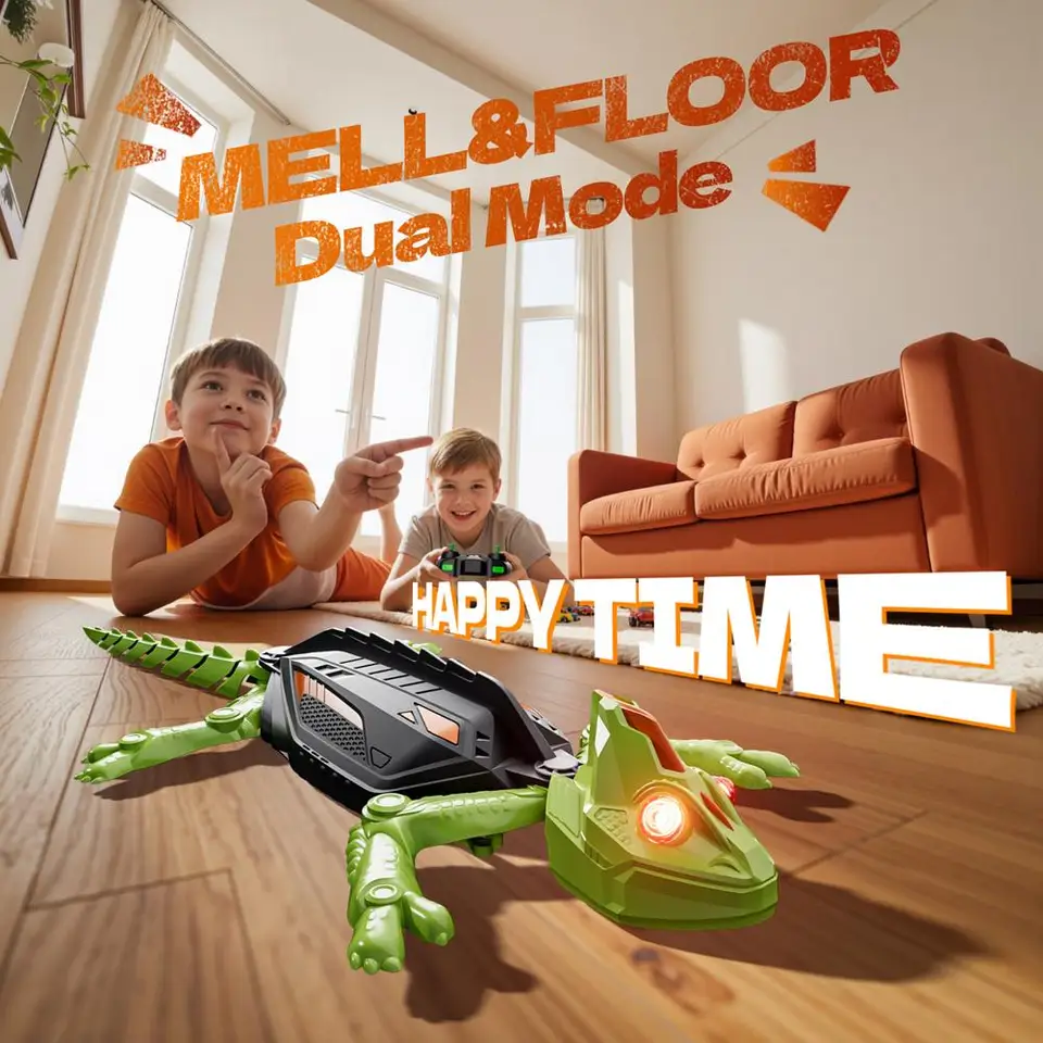 CCYLEZ Robot Lagarto Trepador De Pared – Control Remoto – Batería De 300 MAh – Escala Paredes Y Techos – Juguete Interactivo Para Niños – Color Verde – Incluye USB Y Destornillador