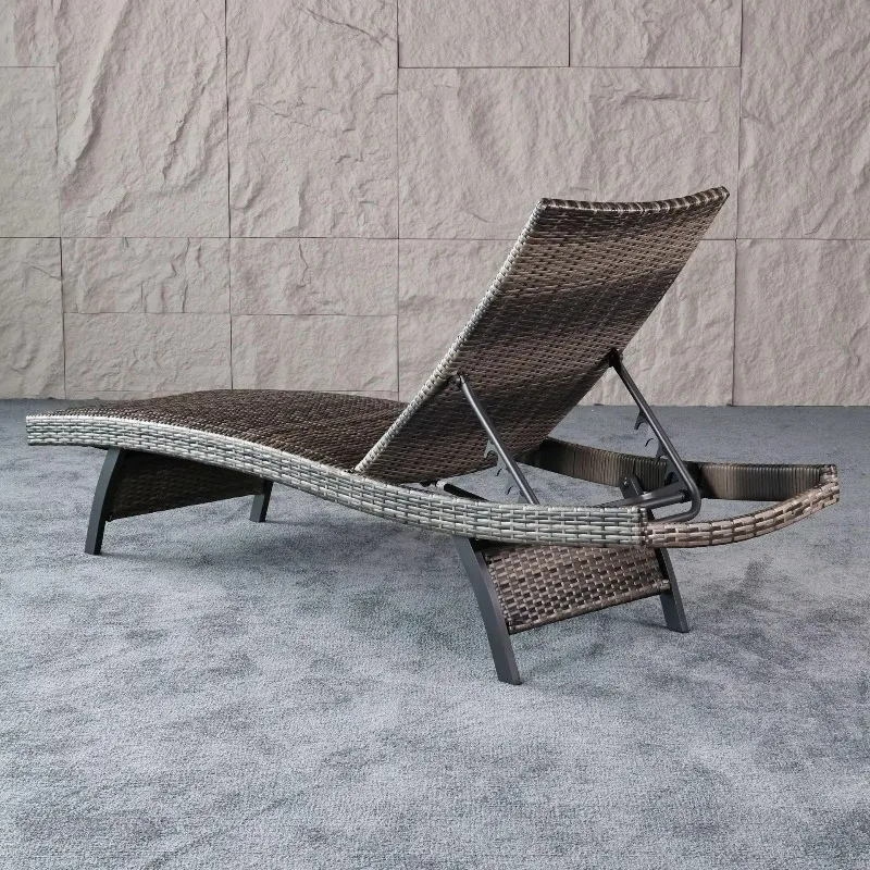 Beach Chair Outdoor Lounger Pool Chaise Lounge Balcony Patio Leisure Folding Metal Modern Minimalist Nap Chair