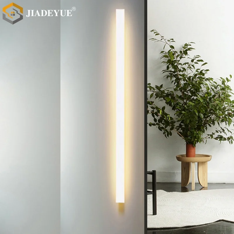 Lâmpada de parede longa LED moderna à prova d'água, varanda de garagem, corredor de jardim, lâmpada de parede de tira longa branca, iluminação externa IP65