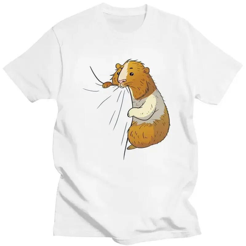 Cute Guinea Pig Hungry Nabbling Pet Owner T Shirt for Women Tees Short Sleeves Animal T-shirt Clothing Gift Summer Streetwear