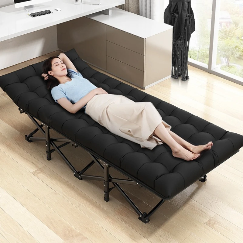 75 -inch Large Folding Sports Outdoor Bed, Stadium Bed with Double -sided Mattress, Portable Foldable Guest Bed.