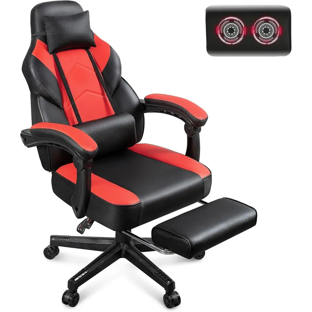 Gaming Chair or Adults, Video Game Chair with ootrest, Big and Tall Gaming Chair Heavy Duty Computer Chair with Massage Lumbar,
