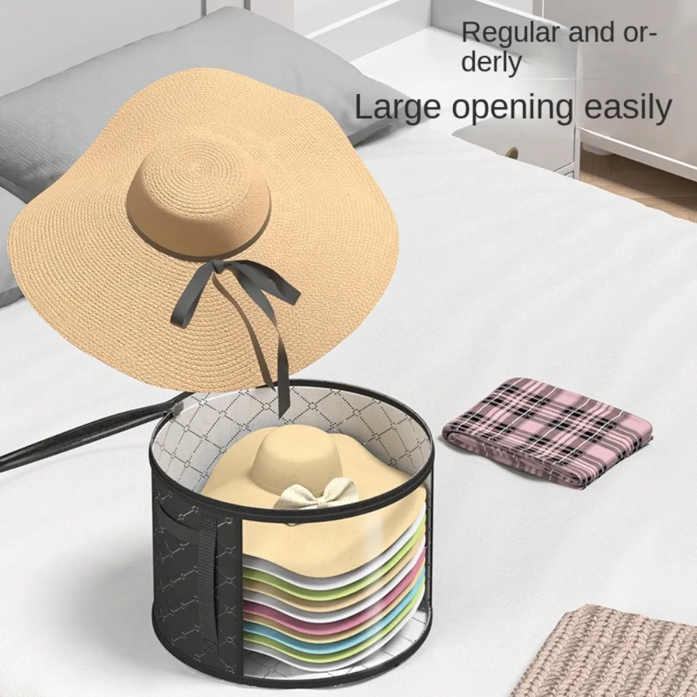 

Foldable Hat Storage Bucket Transparent Clear Brim Hat Storage Bag Dustproof Moisture-Proof Clothing Hat Toy Storage Bag Travel