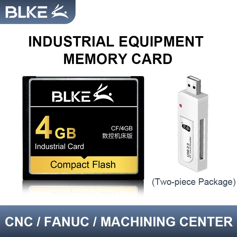 Two piece suit BLKE CF card +card reader Compact Flash Card 4GB 2GB 1GB 512MB 256MB 128MB For Machine tool/CNC/Fanuc Memory card