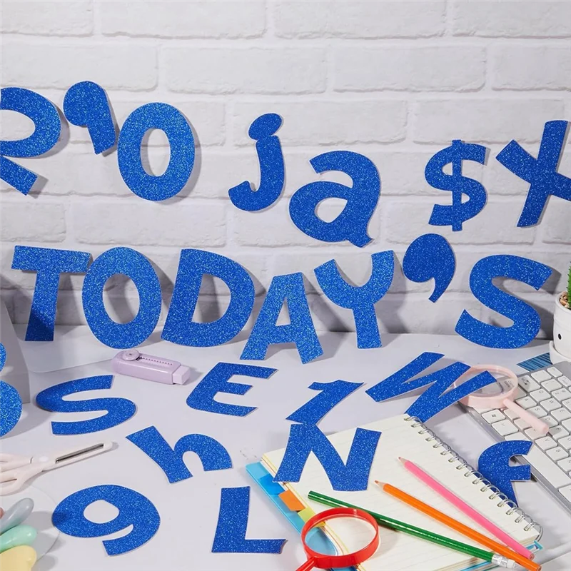 

A43F-216 Pcs Glitter Bulletin Board Letters For Classroom Numbers Alphabet Poster Board Letters