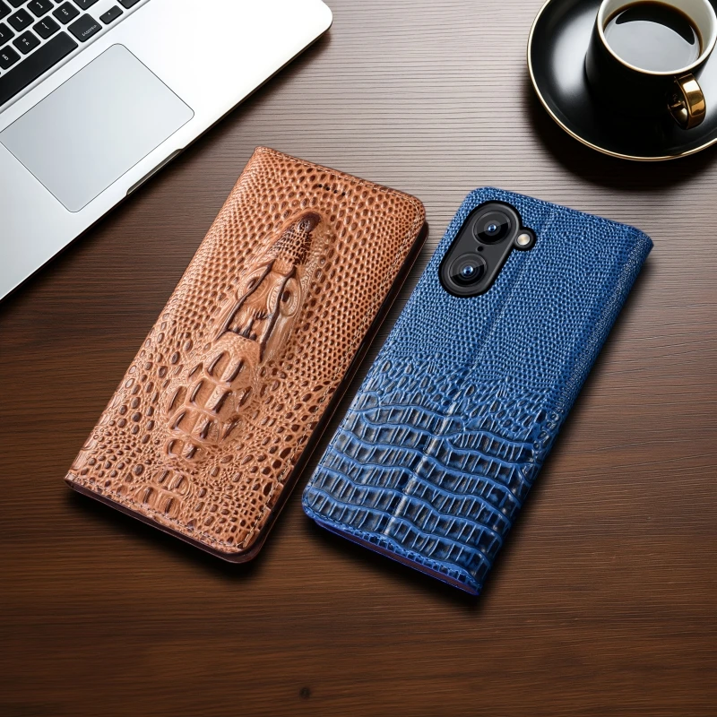 

Откидной чехол-книжка с головой крокодила для OnePlus Ace 2 2V 3 3V 5 Pro Ultra Racing из натуральной кожи, чехол для телефона