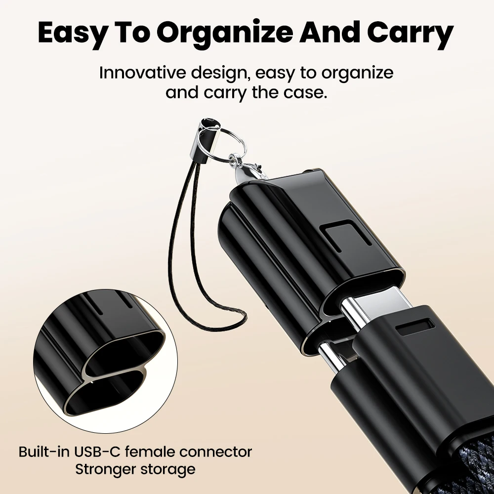 60 واط شحن سريع قصير USB C كابل المفاتيح الحبل نوع C إلى نوع C كابل آيفون 15 16 سامسونج شاومي قوة البنك كابل