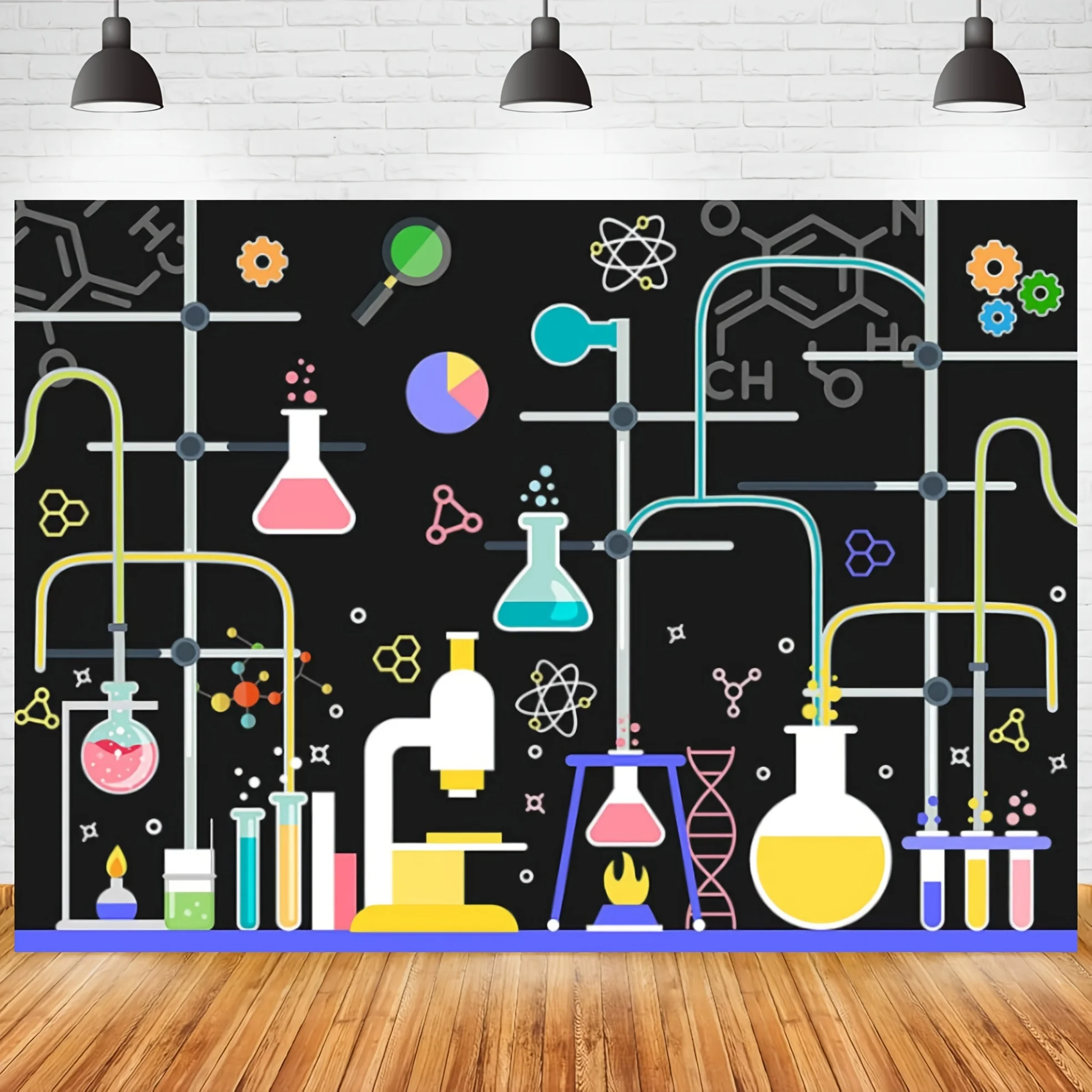 Mad Scientist Lab BannerBirthday and science parties with a chemistry experiment theme suitable for photo booths and decorations