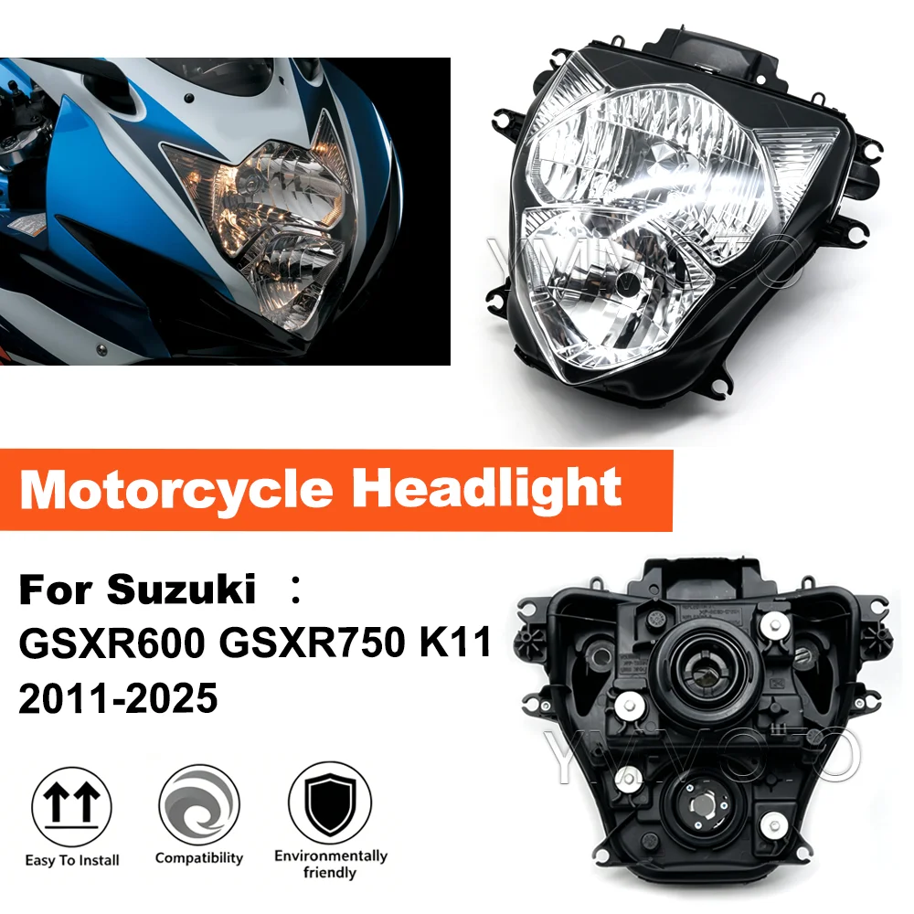 For Suzuki GSXR600 GSXR750 K11 2011-2025 Motorcycle Front Headlight Head Light Lamp Headlamp GSX-R600 GSX-R750 2024 2023 2022
