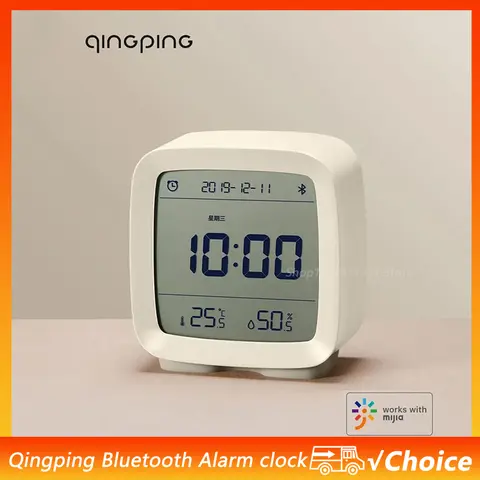 Xiaomi Qingping Cleargrass Bluetooth Smart Alarm Clock Temperature Humidity Display LCD Screen Adjust Night light For Mihome APP