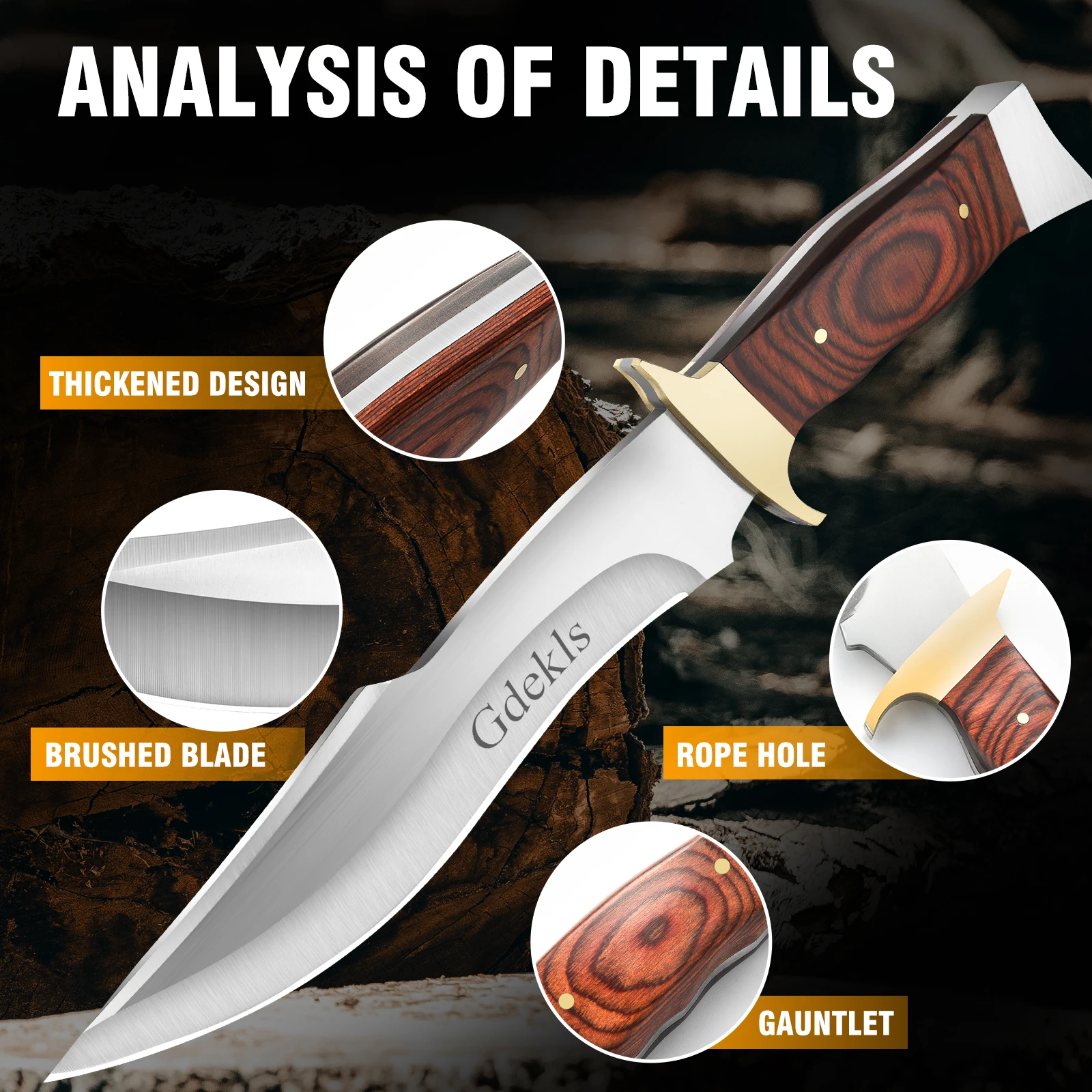 1 Knife, High-Quality Outdoor Knife, Fixed Blade, Straight Knife, Kitchen Multipurpose Knife, High Hardness Portable Knife