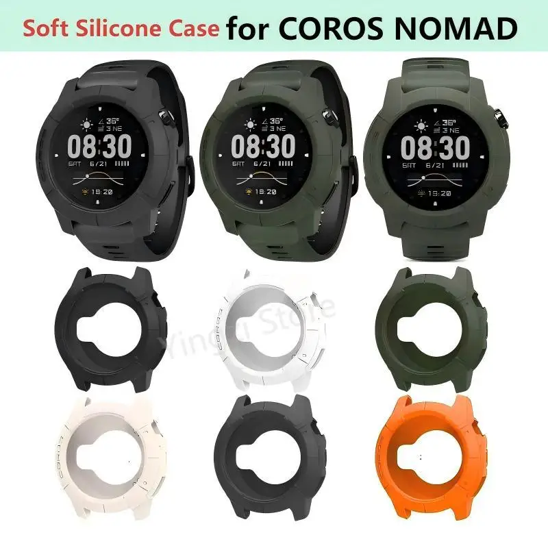 Soft Silicone Hollow Case for COROS NOMAD Smart Watch Strap Frame Cover Protective Shell  Bumper for Coros Nomad Accessories