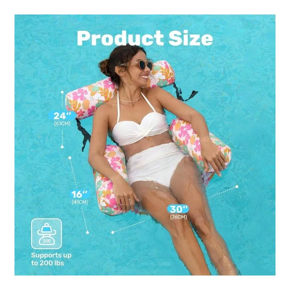

Pool Floats Adult, 2 Packs Floating Lounge Chairs, Blow Pool Noodles Adult Heavy Duty, Floating Chair Party Summer Beach Lake F