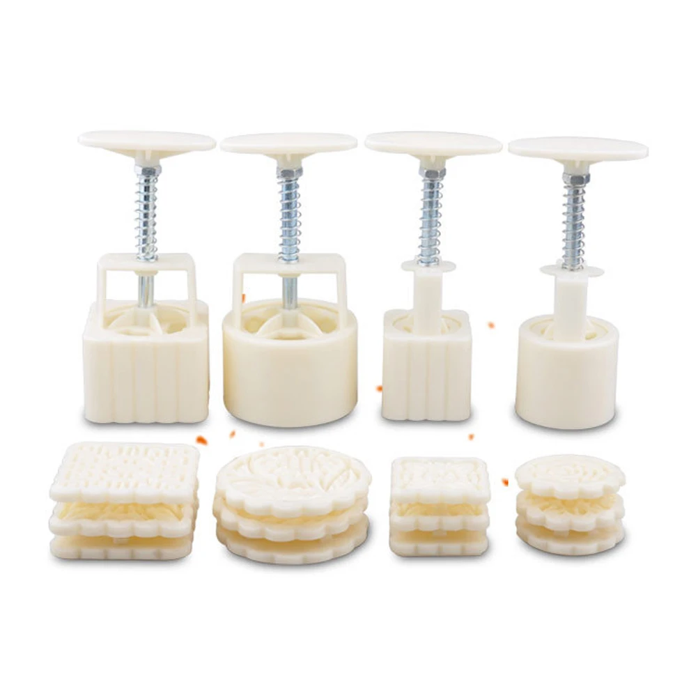 

16 Pcs Round Square Bakeware H Pressure Mold 50g 100g Baking Tool Shape Decor Cookie Dessert Maker