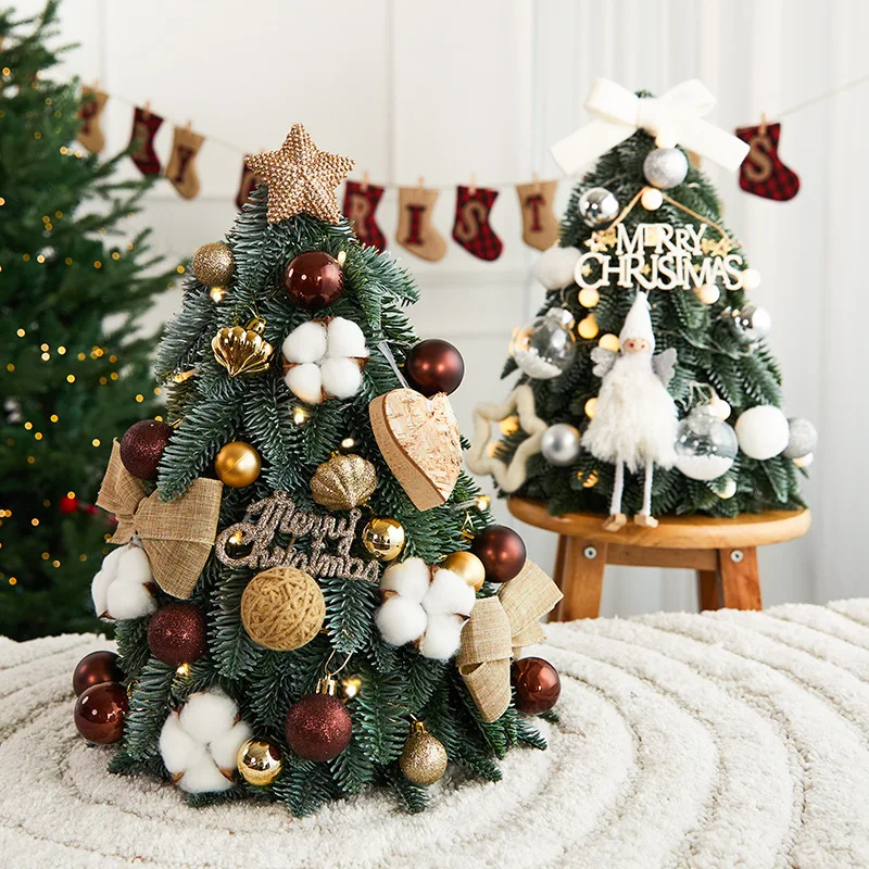 

Christmas tree set DIY Christmas ins style desktop home decoration ornament with lights