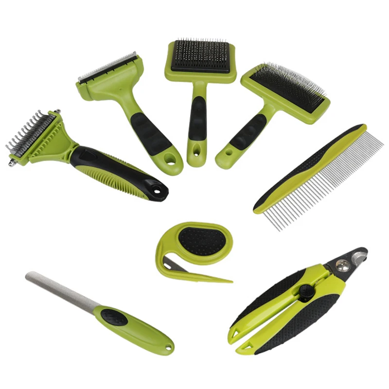 New Pet Knot Open Comb Cat Puppy Hair spargimento carda Trimmer pettine Blade TPR forbici da toelettatura per cani in acciaio inossidabile