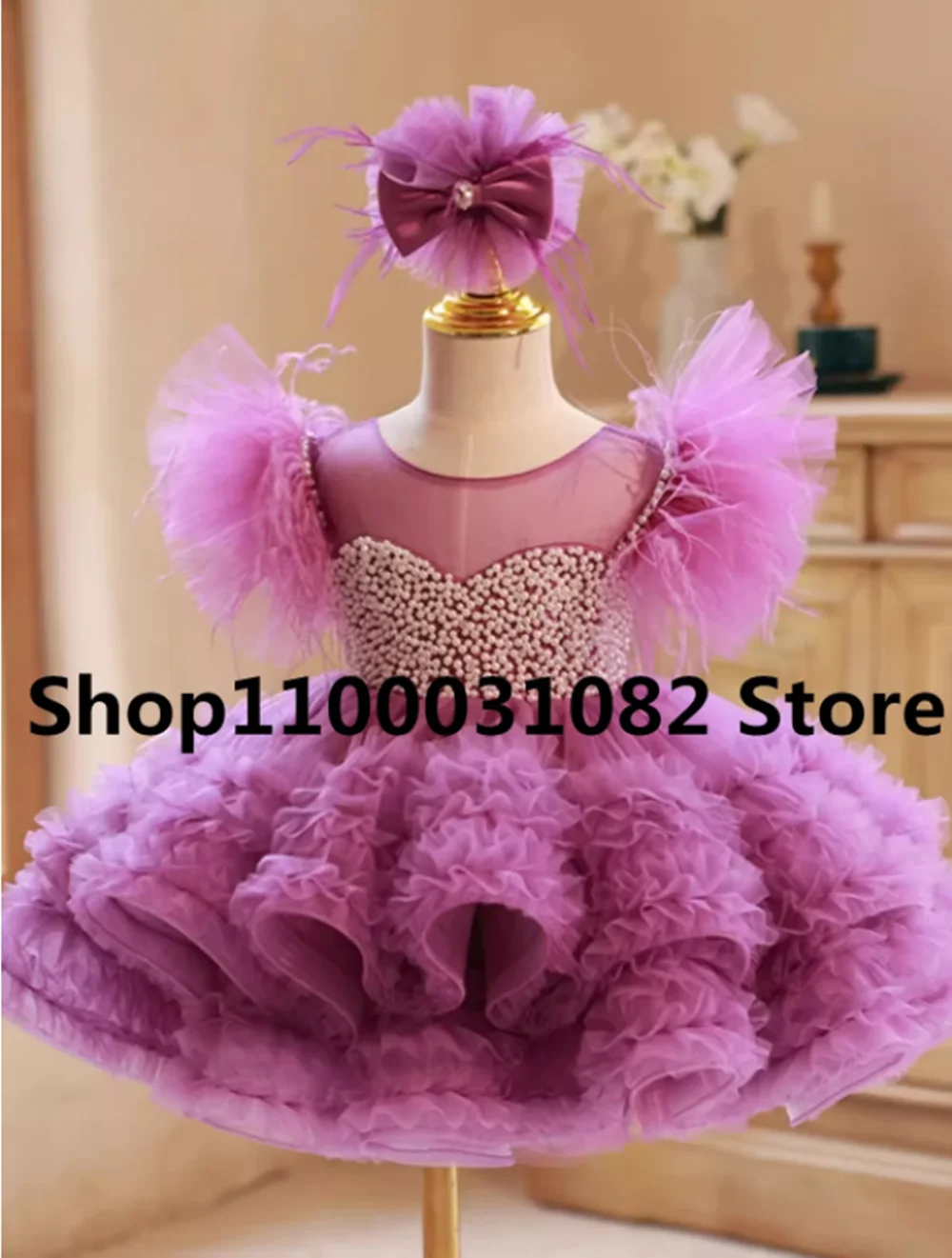 Lovely Flower Girls Dresses For Wedding Tulle Puffy Scoop Neck Sleeveless Princess First Communion Dress