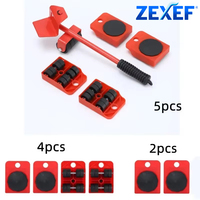 2/4/5pcs Heavy Duty Furniture Lifter Furniture Moving Transport Roller Set Heavy Duty Lifter Transport Tool Mover Roller Wheel