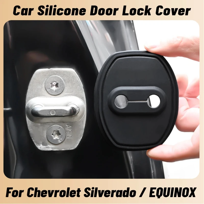 

For Chevrolet Silverado EQUINOX 2017-2024 Car Door Shock Absorber Door Lock Protector Silicone Auto Door Lock Latches Cover