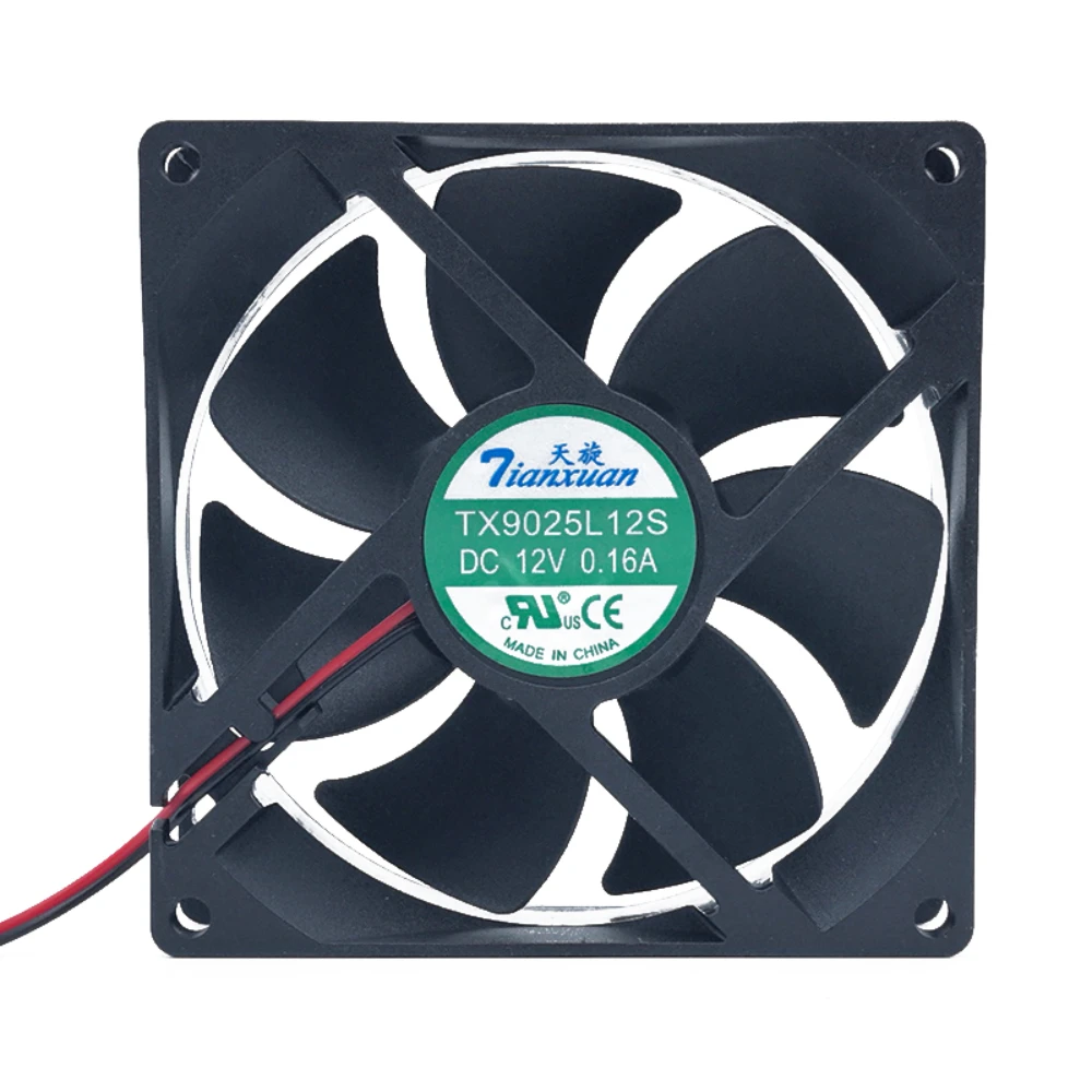 

Tianxuan TX9025L12S Server Fan Dual Ball Silent Cabinet Radiator CPU Refrigerator Cooling Fan 12V 0.16A 9CM 9025 92*92*25mm