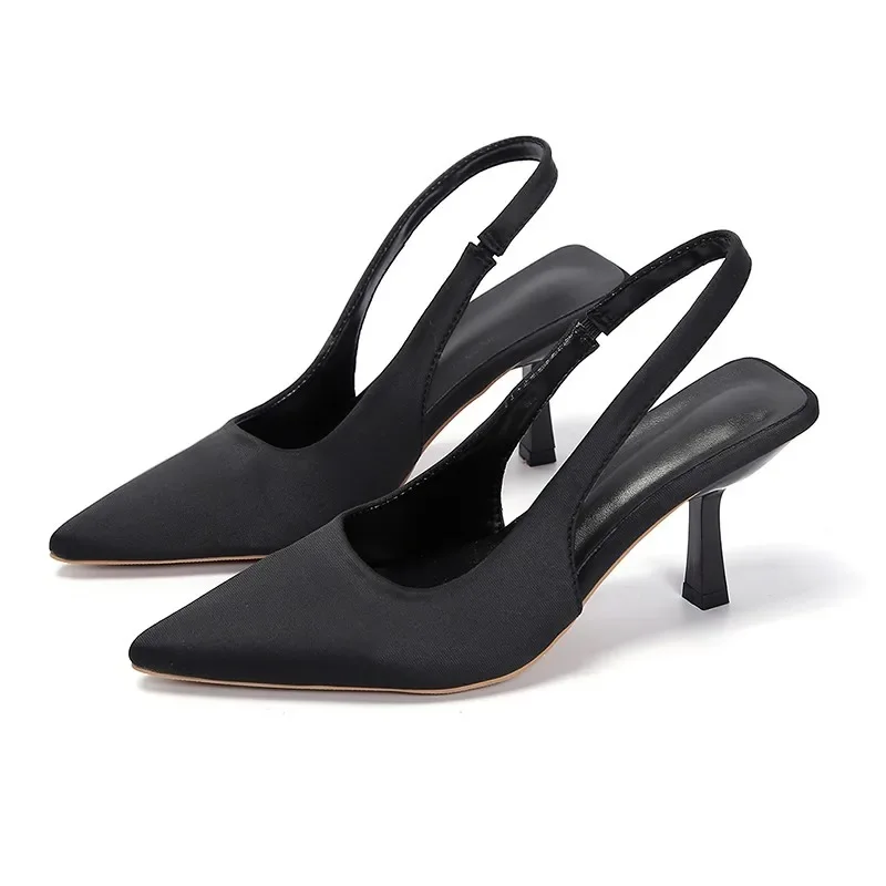 Summer Women Heels Sandals Red Pointed Slingback Sandals Shoes Green Black Purple Kitten Heels Party Prom Ladies Stilettos image 2