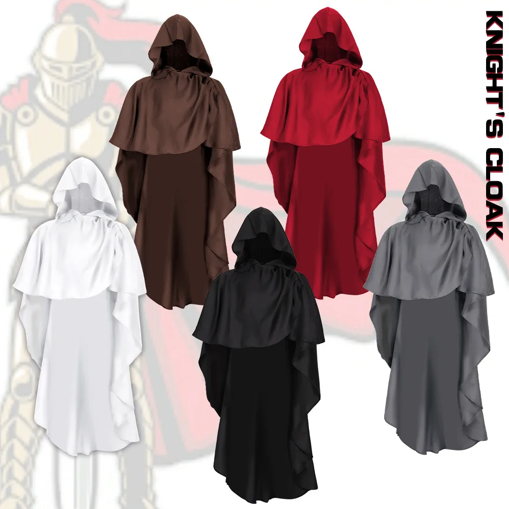 

Средневековый халат рыцаря, сценический костюм, плащ монаха, ролевой наряд на Хэллоуин, женская этническая одежда, лето 2025 г.