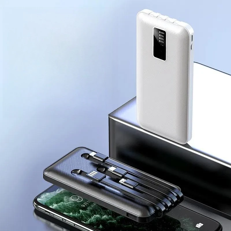 for Self-contained Cable Mobile Power Supply Compact Portable 10000mAh Large Capacity Power Bank