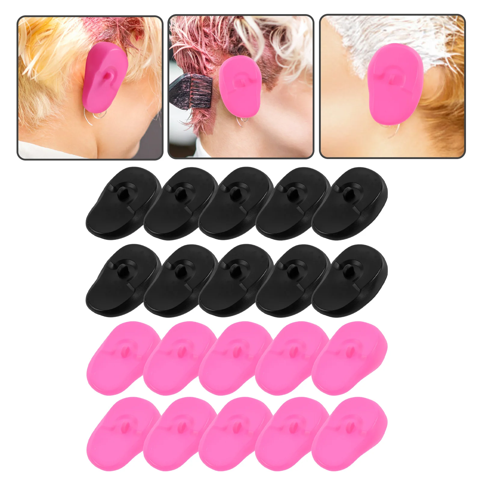 

10Pairs Silicone Hair Dye Ear Protectors Adjustable Washable Ear Covers for Salon Personal Use Hair Dye Earmuffs