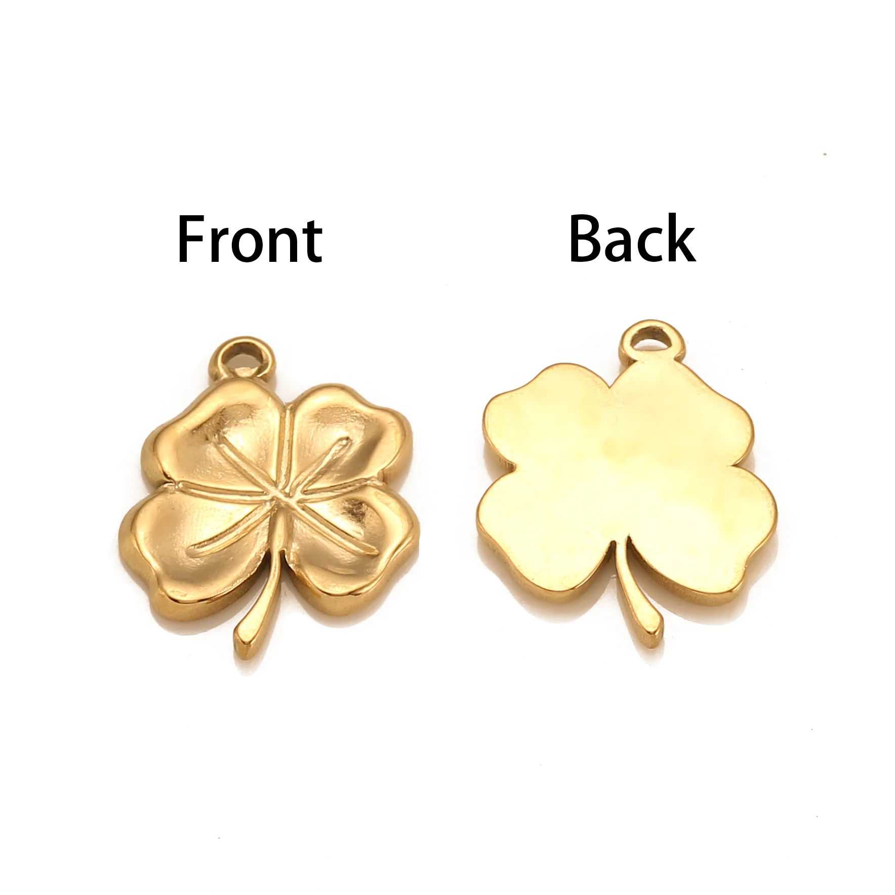 3Pcs/Lot Good Luck Charms Stainless Steel Clover Pendant Accessories for Jewelry Making Supplies DIY Bracelet Necklace Crafting
