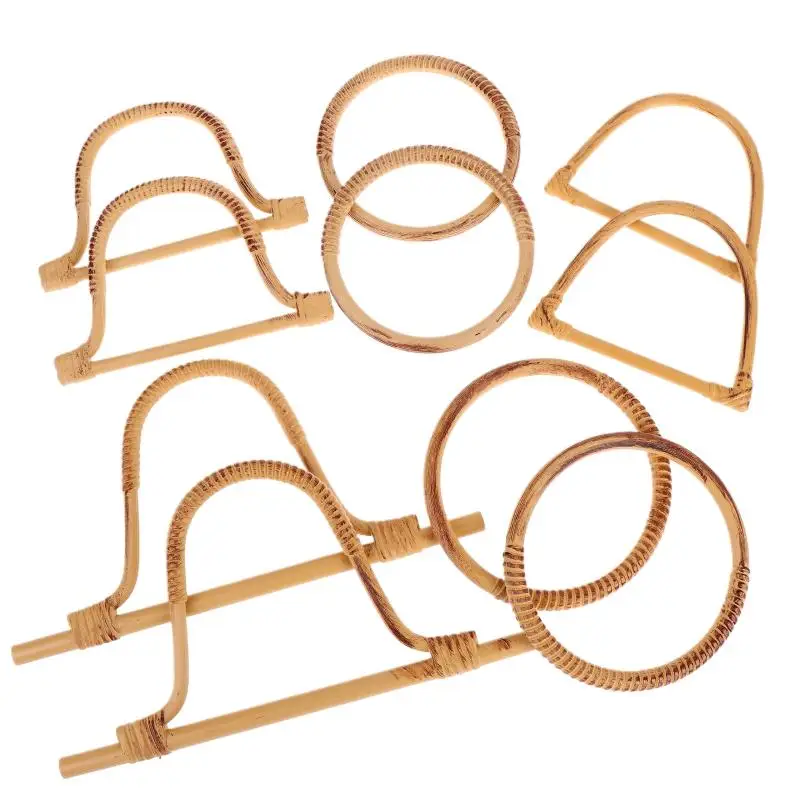 2Pcs Round D Shaped Resin Purse Handle DIY Replacement Bag Strap Shoulder Belt For Handbag Cloth Bag Handcrafted Accessories