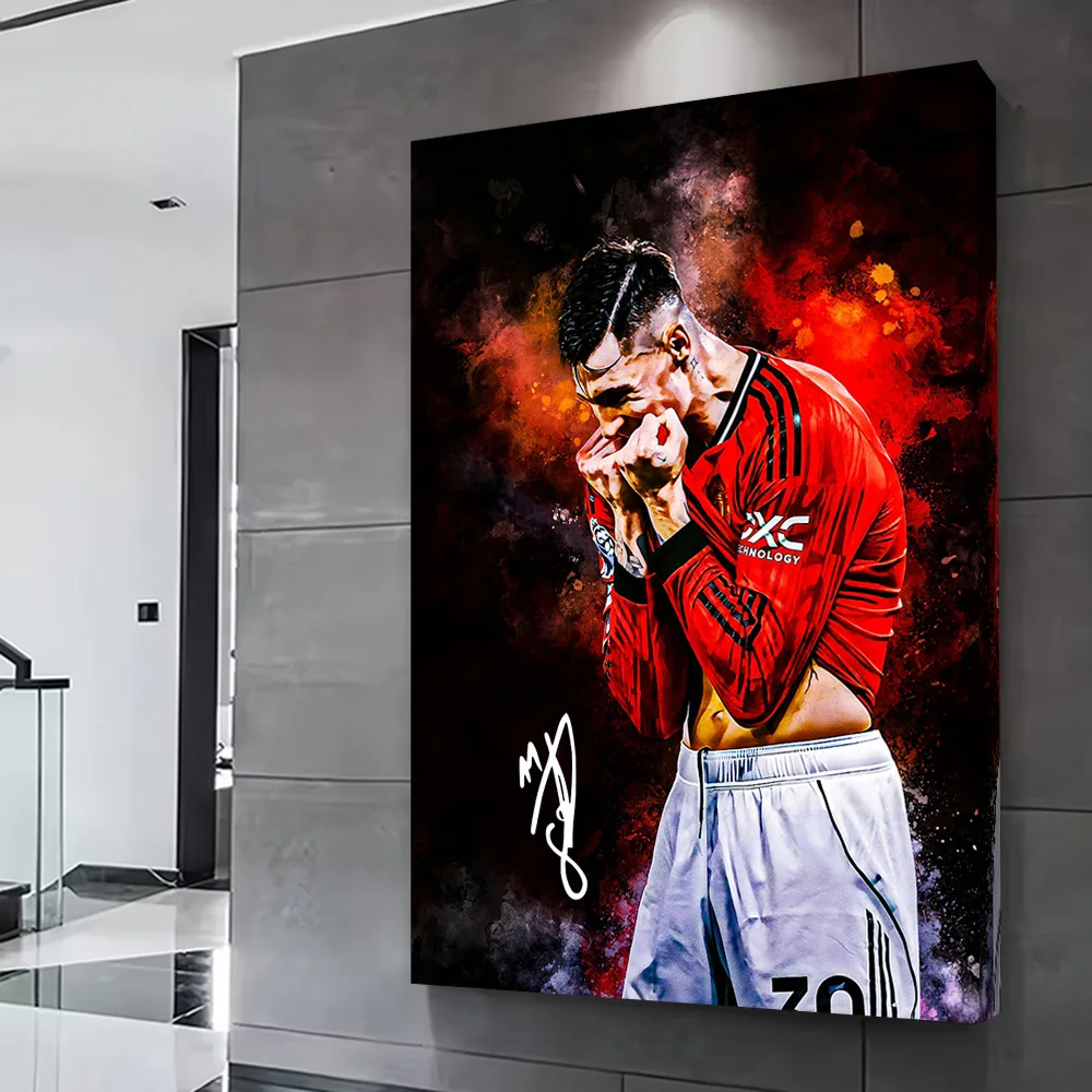 Benjamin Sesko Soccer Player Printing Poster Custom Pictures Wall Art Canvas Painting Gift for Room Decoration Bathroom Decor