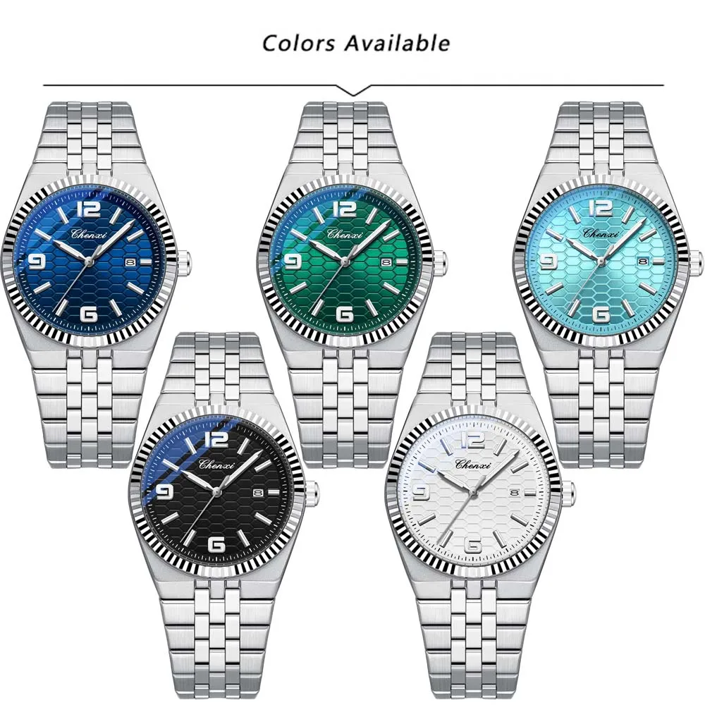 Chenxi Luxury Watch For Man Stainless Steel Waterproof Luminous Date Men Watch Casual Quartz Men's Watches Male Clock  New