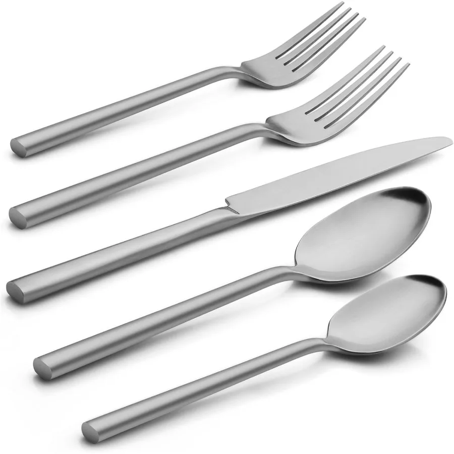 

Набор кованых столовых приборов Potter из 40 предметов для 8 столовых приборов премиум-класса из нержавеющей стали, современный дизайн с атласной отделкой Ideal f