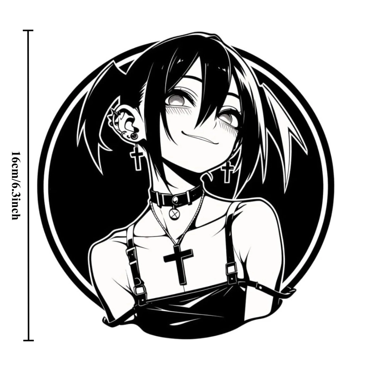 1pc Goth Anime Devil Girl Vinyl Stickers, Waterproof Decals for Car, Bike, Skateboard, Fridge & Wall Decor