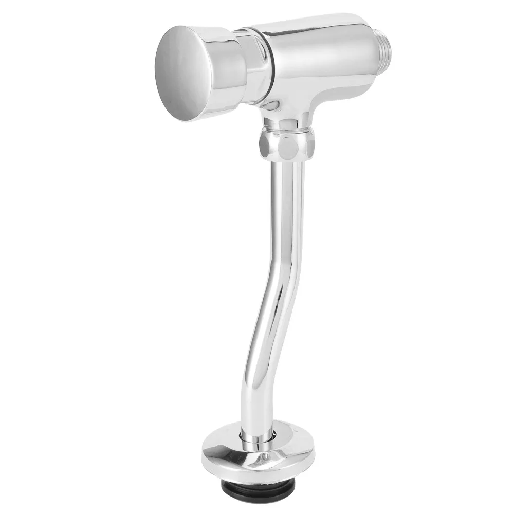 Copper Urinal Flush Valve G1/2 Connection Wall Mounted Flushometer Set Hand Press Type Copper Material Flushing Tool Toilet