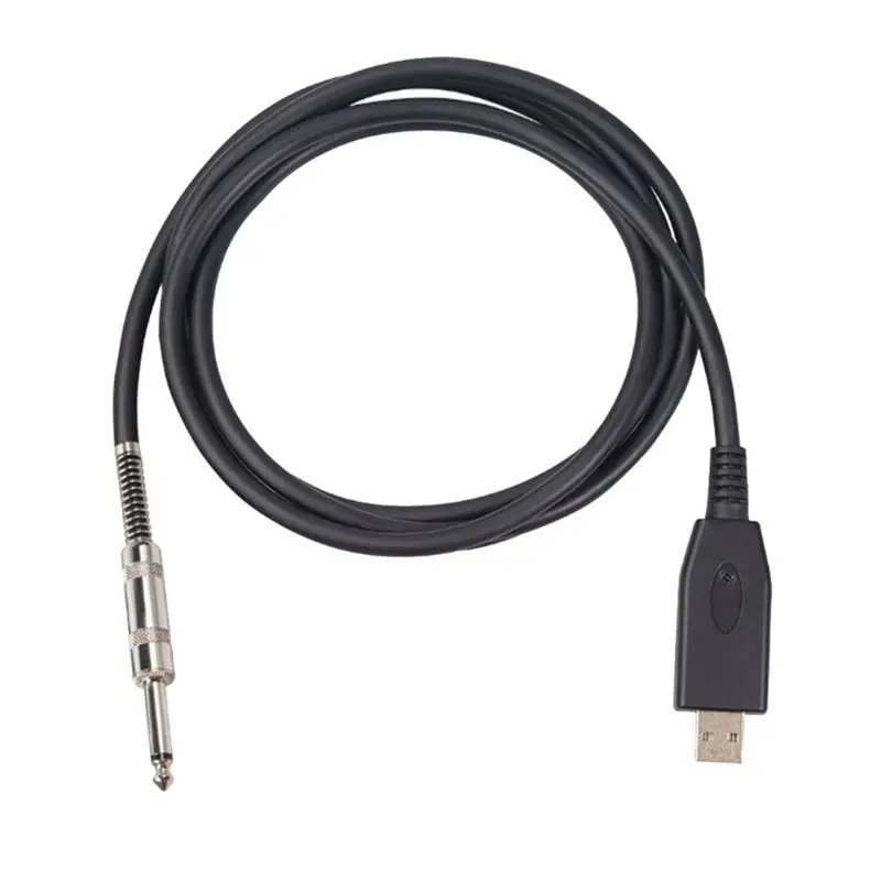 AT82-Cable For Electric Guitar Recording- USB To 6.35Mm Interface Featuring Gold Plated Connectors And Noise Reduction(2M)