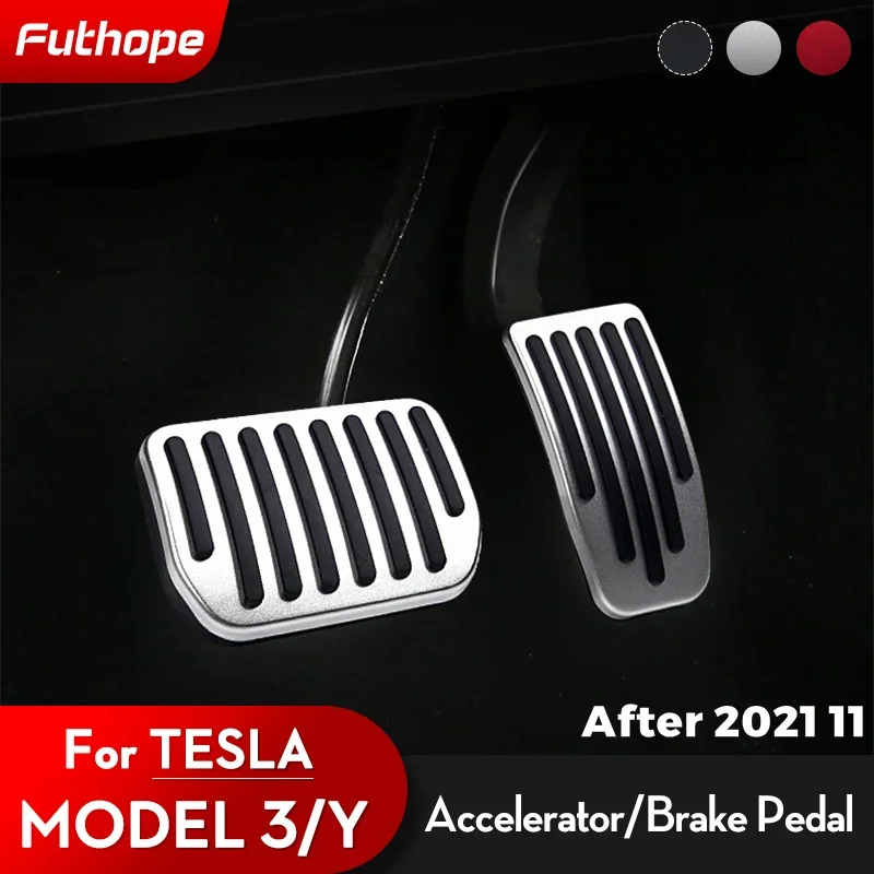 

Futhope 2021-23 Car Foot Pedal Pads Covers For Tesla Model 3 Y Accessories Aluminum Alloy Accelerator Brake Rest Pedal Three