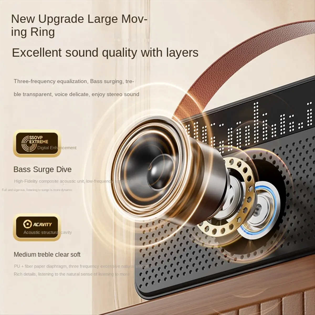 MYdaY- Protable Bluetooth Speaker with Lyrics Display Speaker Home Ktv Bluetooth Speaker USB Audio Subwoofer Speaker Black
