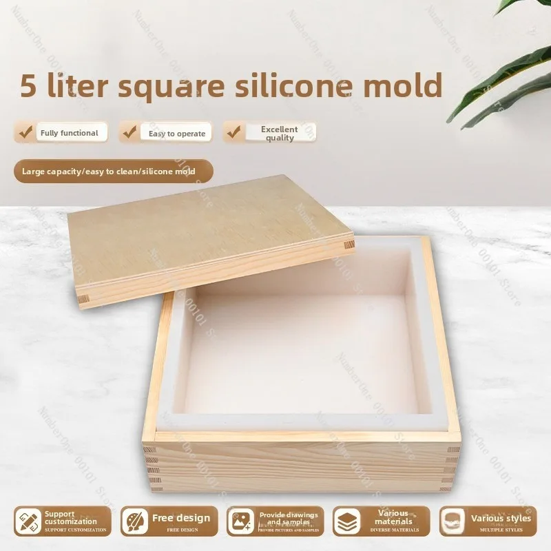 Food Grade Silicone Square Soap Mold Large Capacity DIY Handmade Cold Process Soap Loaf Toast Shaped Baking Mold Flexible Non