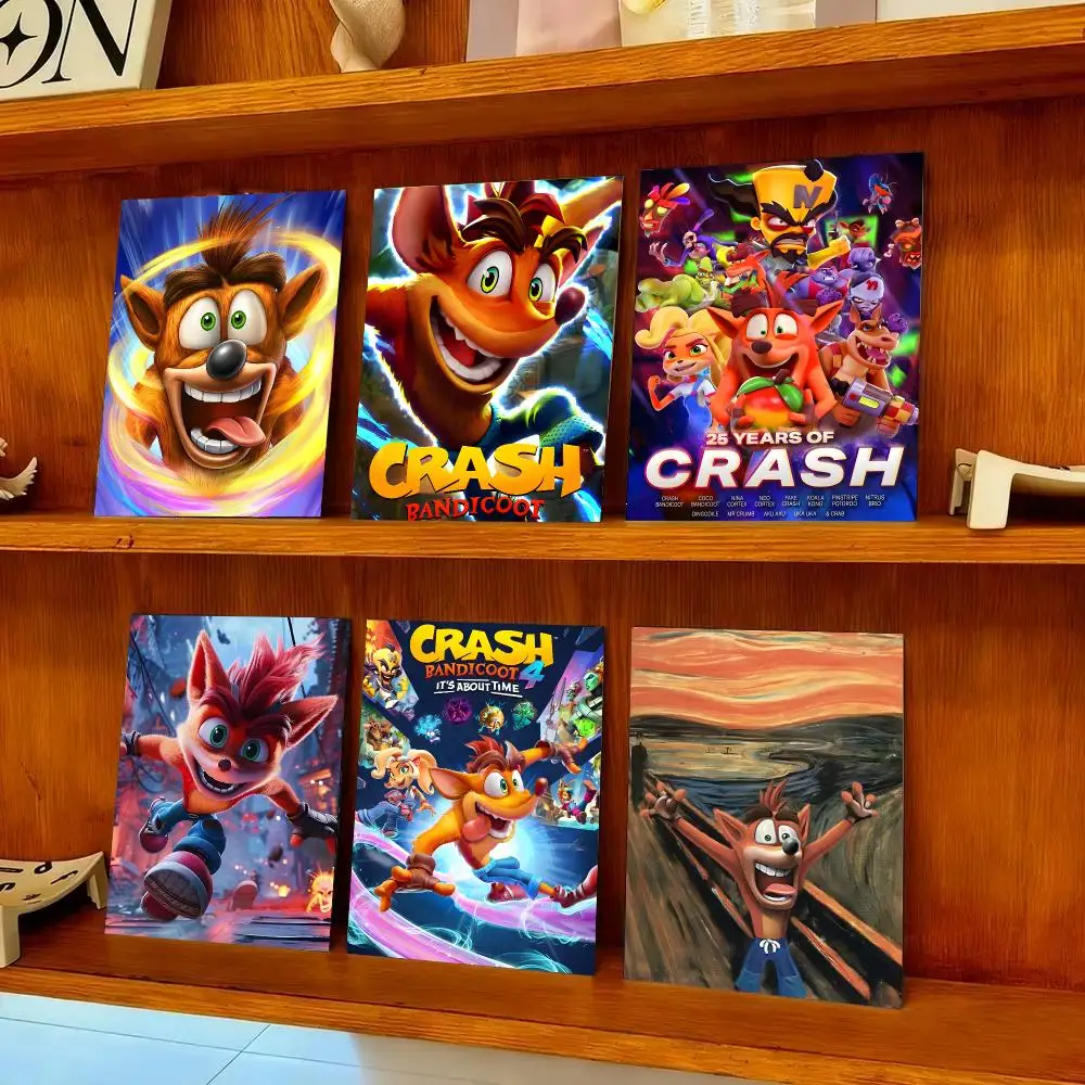 C-Crash Bandicoot Poster HD Art Sticky Wall Waterproof Home Bedroom Bar Aesthetic Decoration Perfect Room Decor