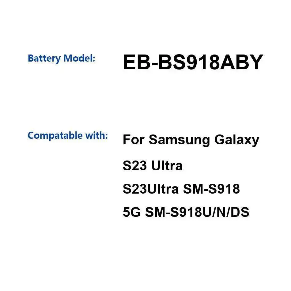 بطارية الهاتف المحمول EB-BS918ABY 5000Mah لسامسونج غالاكسي S23 الترا S23 الترا SM-S918 5G SM-S918U N DS