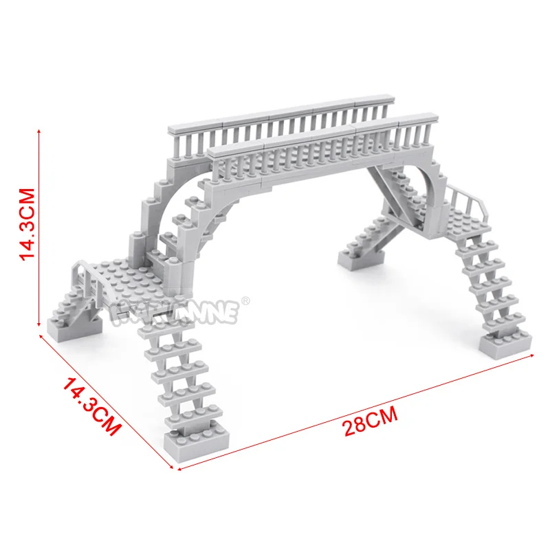 Marumine Idea Steet View Overpass MOC Build Bricks Set Pedestrian Bridge Railway Model Kit DIY Construction DIY Blocks Toys