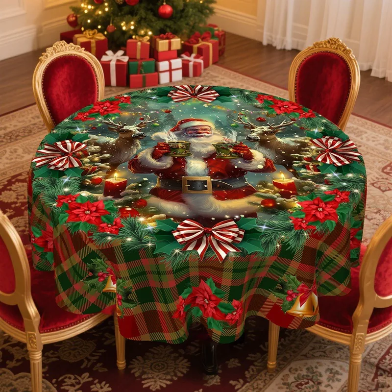 

New Christmas decorations,Christmas style tablecloth,Christmas square round tablecloth, home decoration,tablecloth decoration