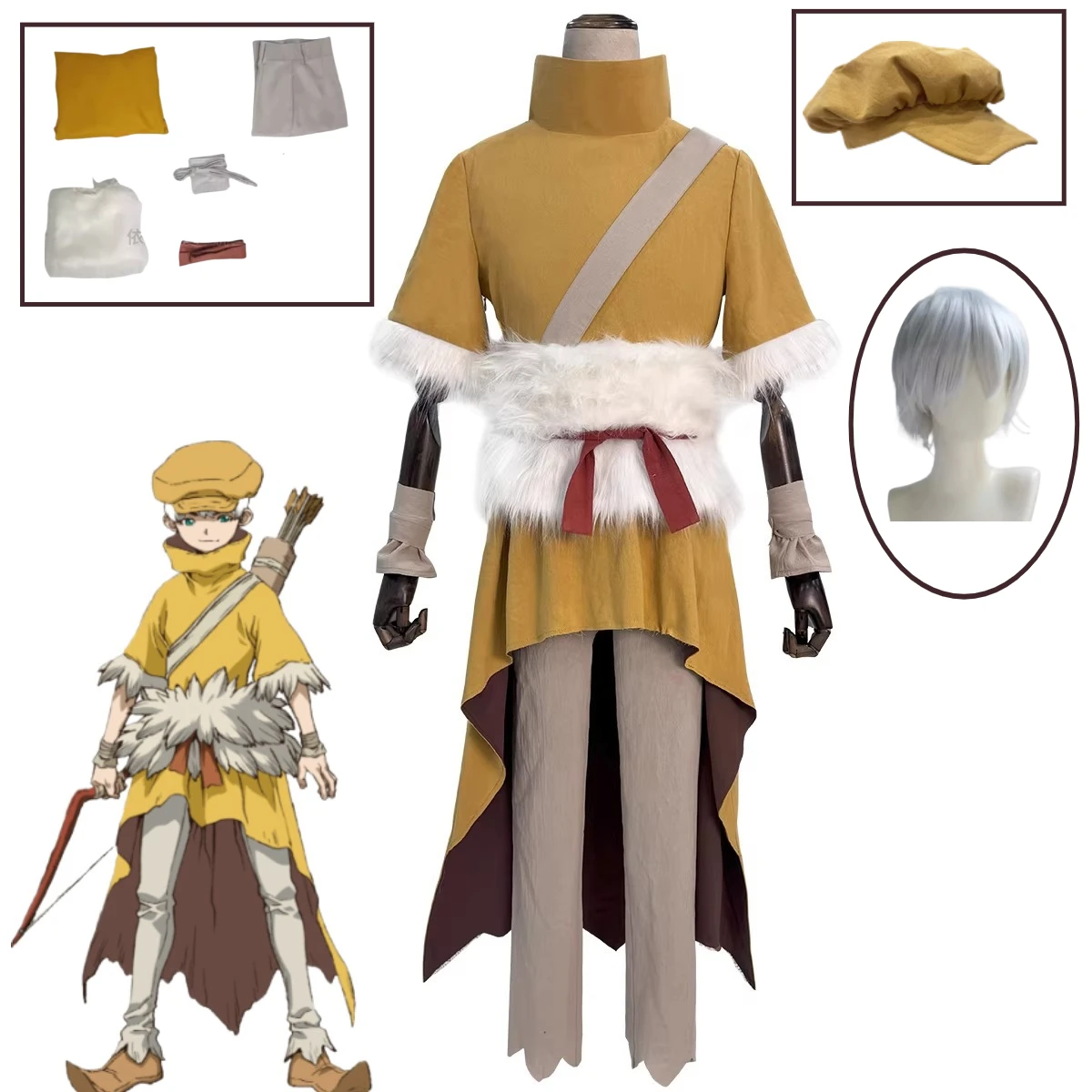 Stone cosplay traje cinco generales sábio saionji ukyo roupa chapéu peruca conjunto halloween natal mulher homem anime traje