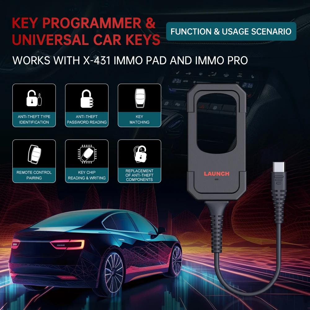 Picture 3: LAUNCH X431 Key Programmer Read/Write IMMO Chip Programming Smart Key Anti theft work with X431 PRO ELITE/PRO V5.0/PRO TT/PRO3S+
